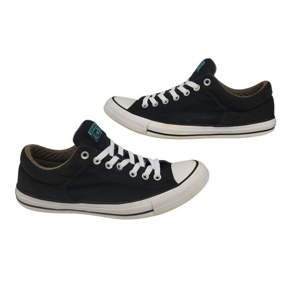 Converse All Star Mens 10 Black Blue Turquoise Low Tops Grunge Punk Hipster - Picture 2 of 16